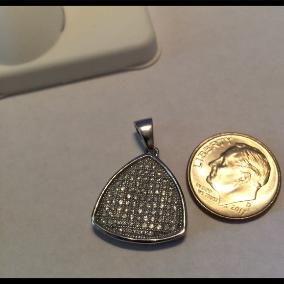 Triangular Sterling Pendant and Earrings with - Picture 4 of 7